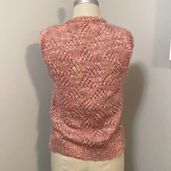 Handmade wool knit crochet sweater vest size S/M - Picture 4 of 5